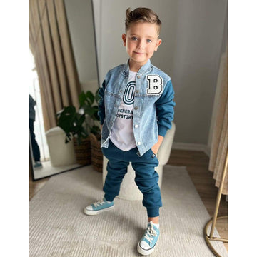 Dres sportowy 3 części chłopięcy niebieski BoyBoy 43070-101024