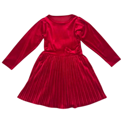 Red pleated dress for girls Cuties 4539-251124-18