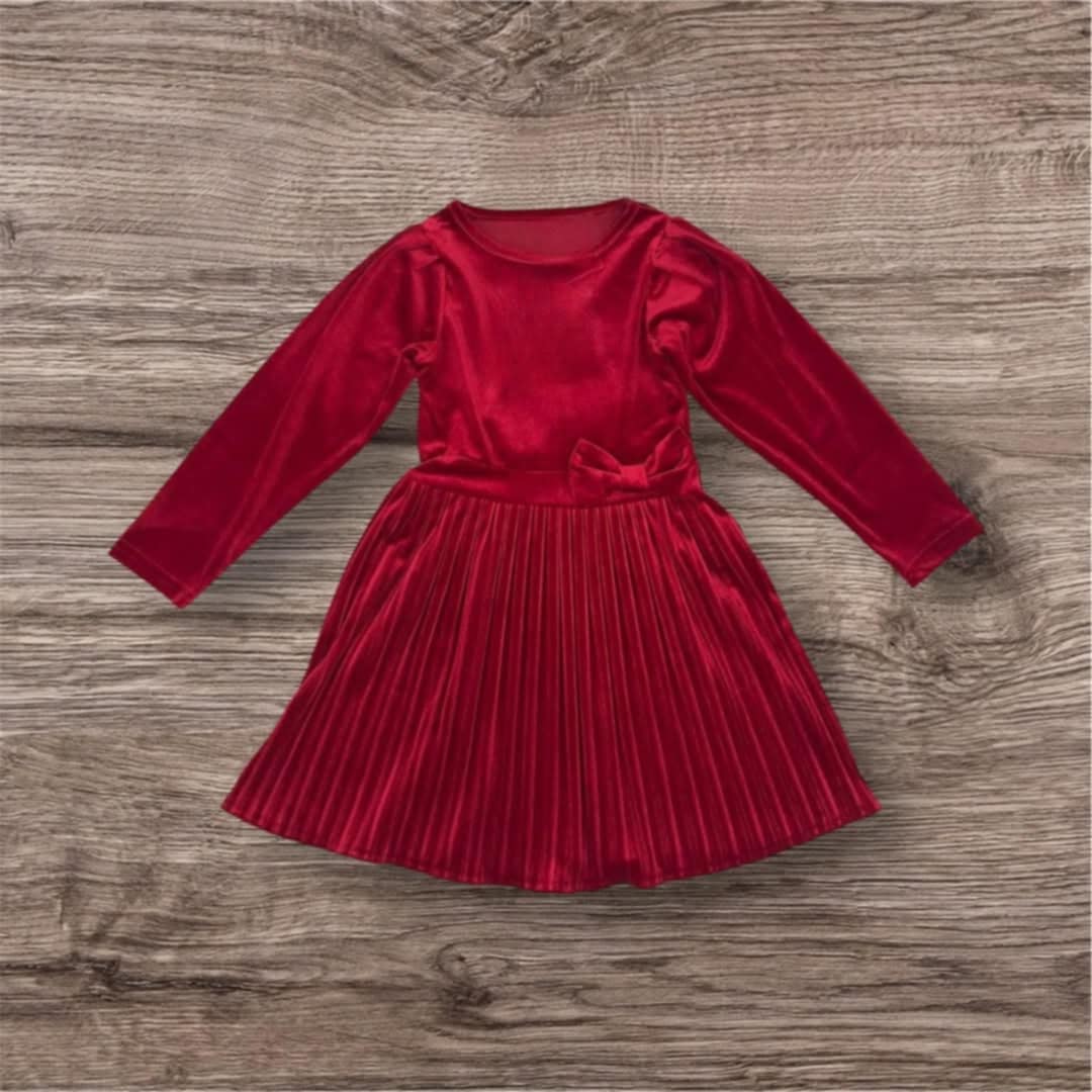 Red pleated dress for girls Cuties 4539-251124-18