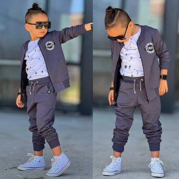 Dres Sportowy 3 Części chłopięcy grafitowy Bam Bam 8011-30924