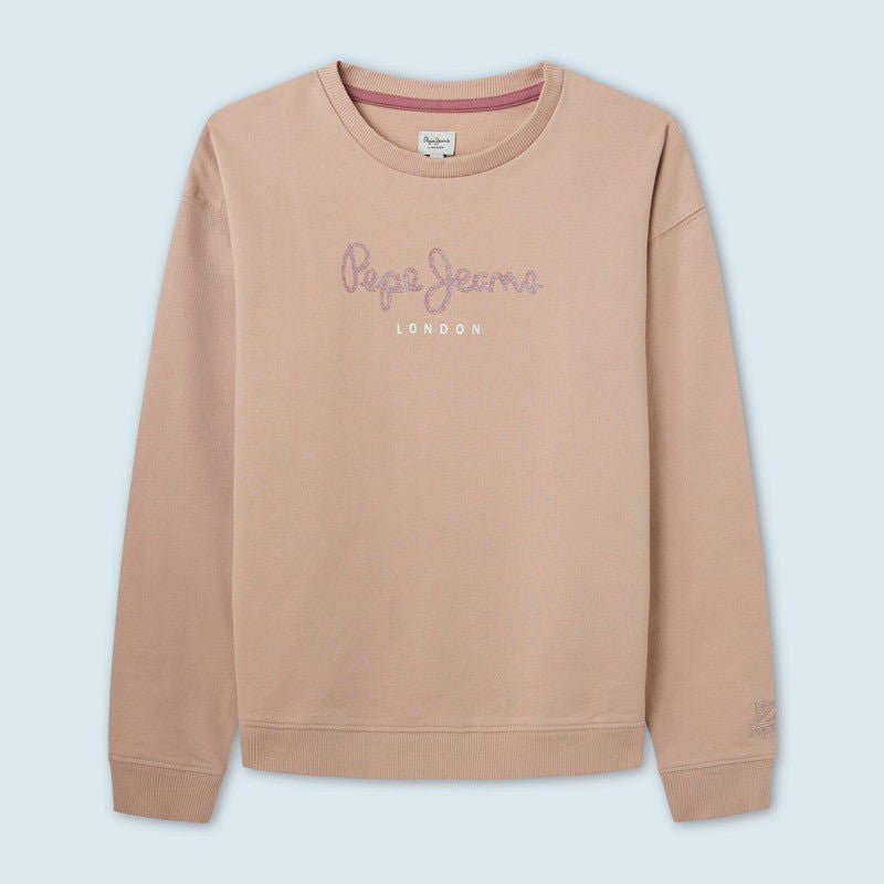 Pepe Jeans Bluza z logo WINTER ROSE junior dziewczyna PG581137-305 SOFT PINK -  - #tag1# - #tag2# - #tag3# - #tag4#