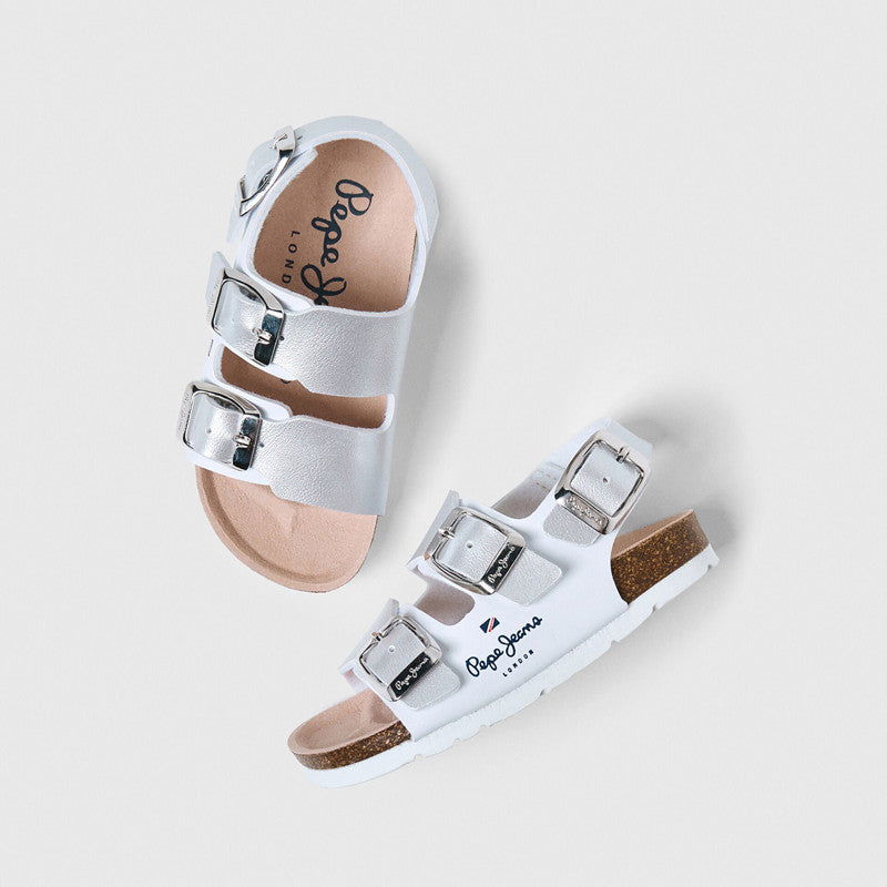 Pepe Jeans Sandały BIO CORP GIRL junior girl PGS90185-800 WHITE -  - #tag1# - #tag2# - #tag3# - #tag4#
