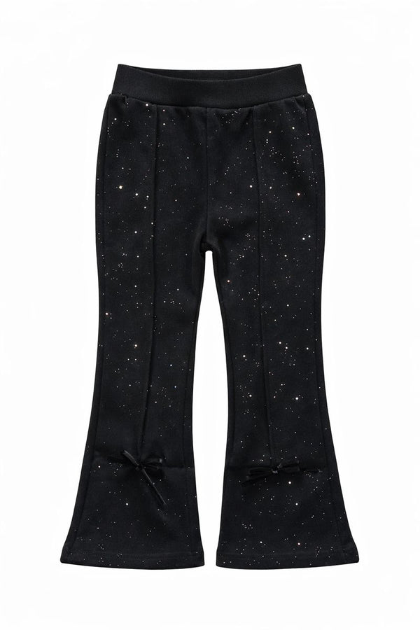 Spodnie dzwony ocieplane dziewczęce czarne Happy House WB-3575-111225-14