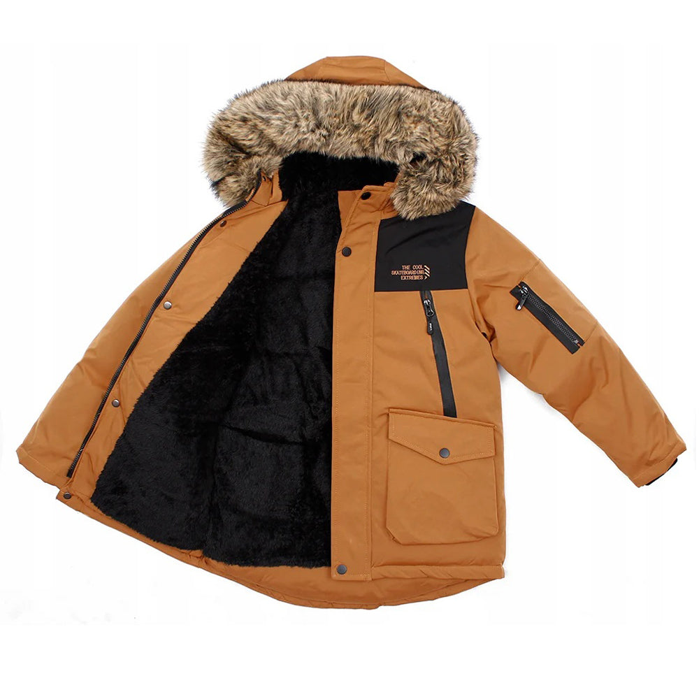 Boy's winter parka camel F26 YF-2011A1-211024