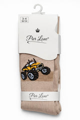 Rajstopy pachnące auta chłopięce beżowe Pier Lone PL-2206-21225-1