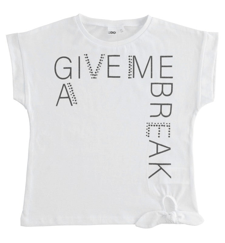 iDO 44502 Koszulka z krótkim rękawem dla dziewczynki kolor biały -  - #tag1# - #tag2# - #tag3# - #tag4#