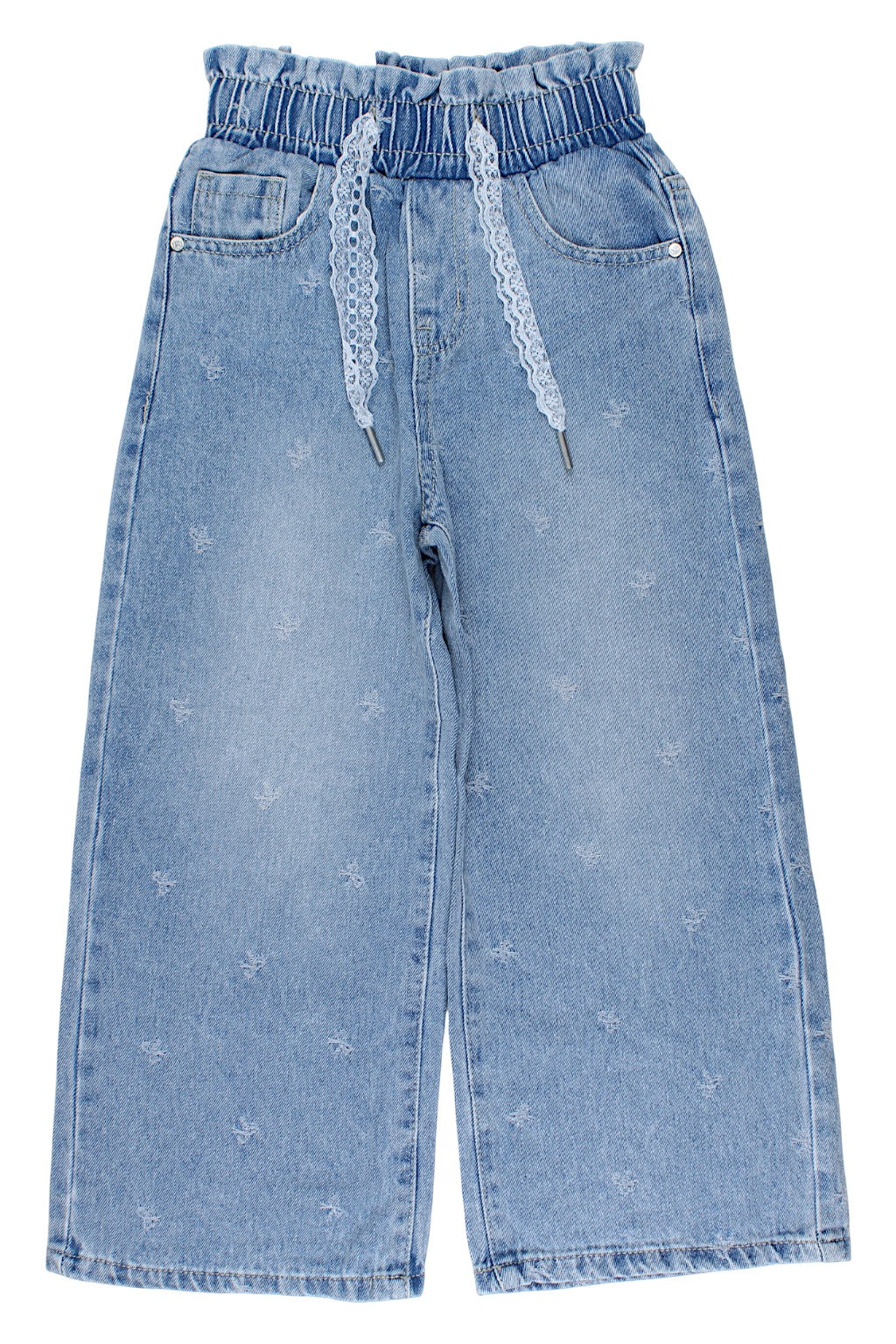 Spodnie szwedy jeans dziewczęce niebieskie Happy House LL-906-121025-26
