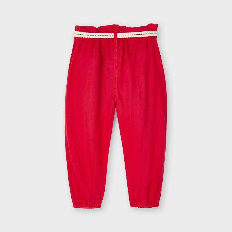 Girls' loose trousers with belt Mayoral 3552-49 Red