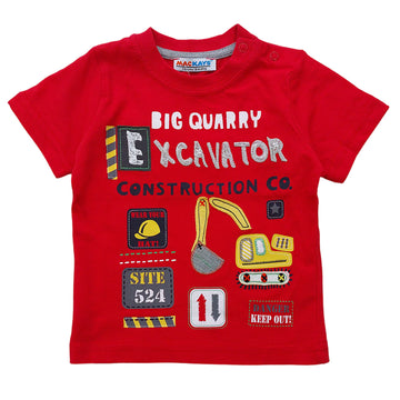 T-Shirt Excavator chłopak czerwony 1251-9424 GKMOC