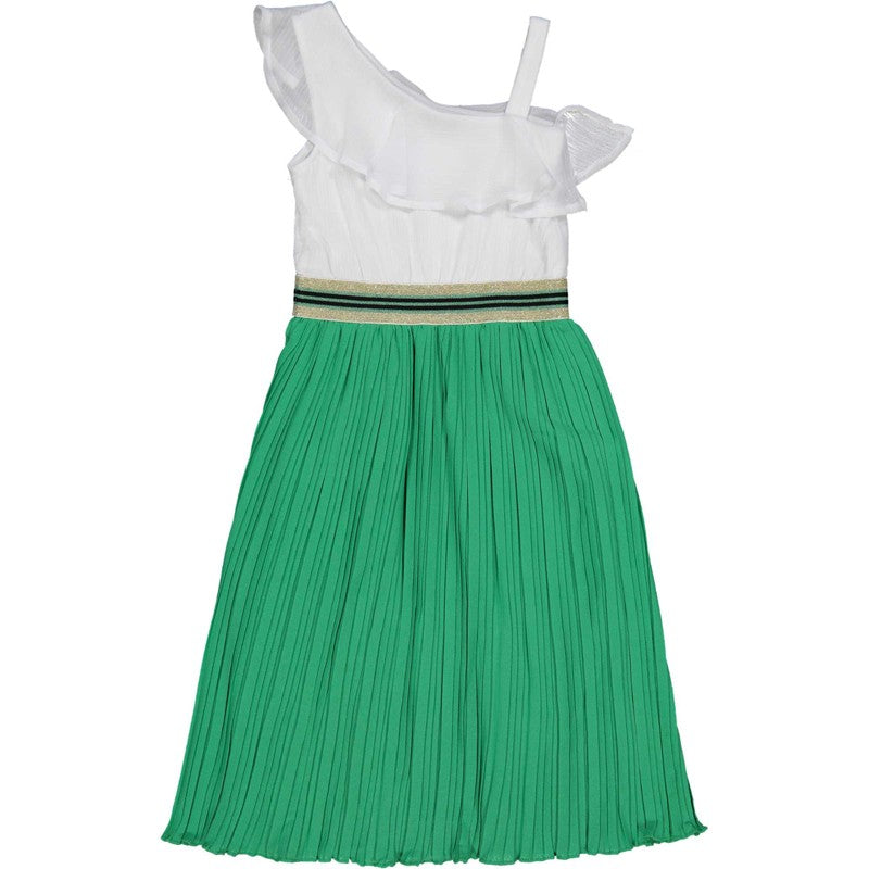 pleated dress for girls Birba&amp;Trybeyond 25577-25P color white/green