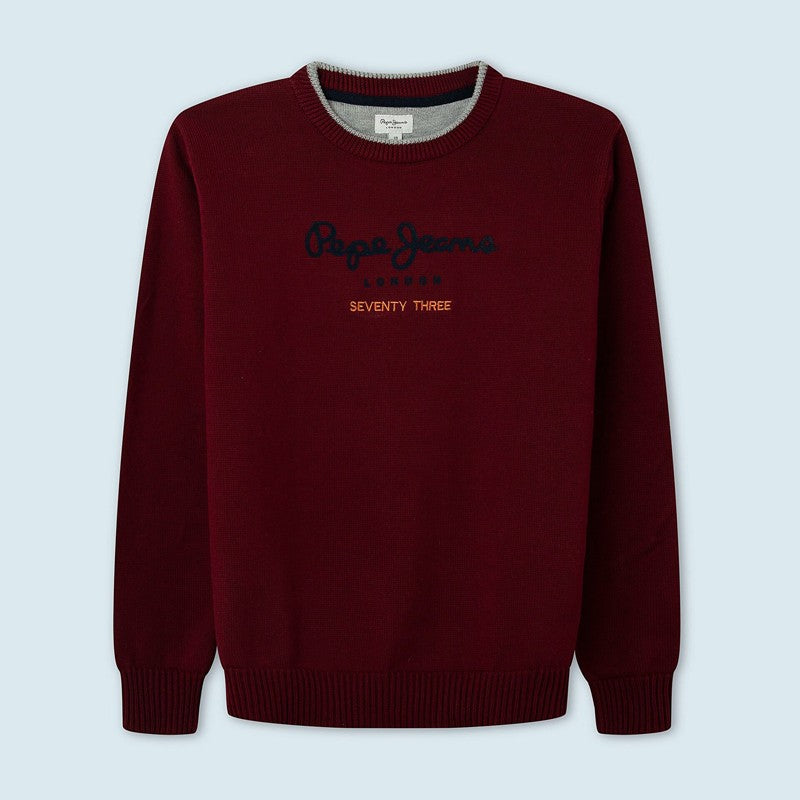 Pepe Jeans Sweter z logo MICHAEL junior chłopak PB701112-287 CURRANT