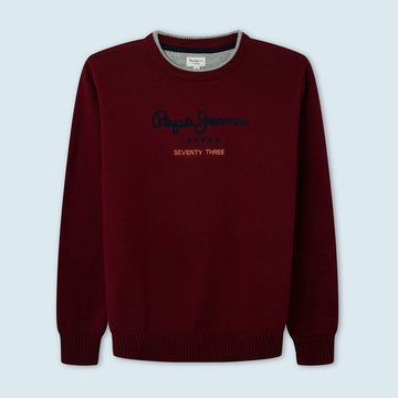 Pepe Jeans Sweter z logo MICHAEL junior chłopak PB701112-287 CURRANT