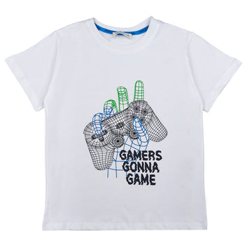 T-Shirt Gamers chłopak biały 19262-26424 GKMOC