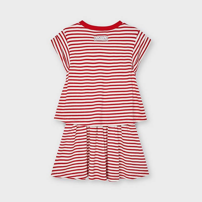 Mayoral 3966-65 red girl striped dress