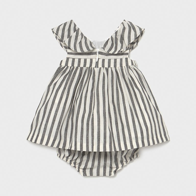 Mayoral 1825-32 Girls Striped Dress Black