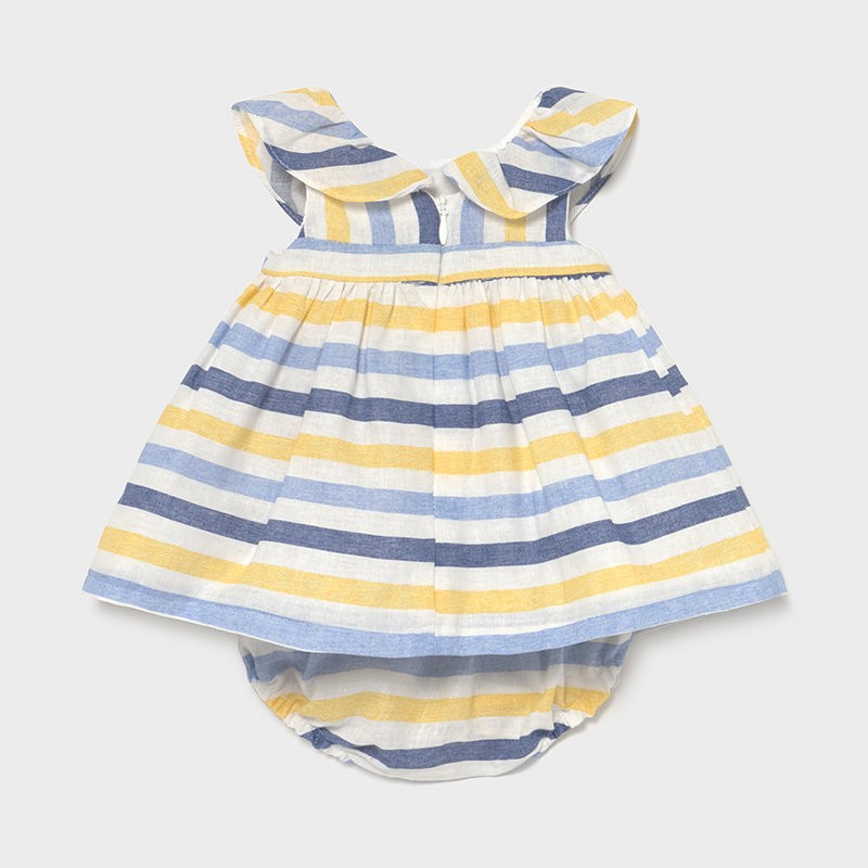 Mayoral 1825-34 Girls Striped Dress Yellow