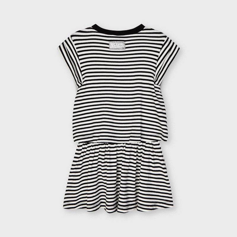 Mayoral 3966-64 Black Striped Dress for Girls