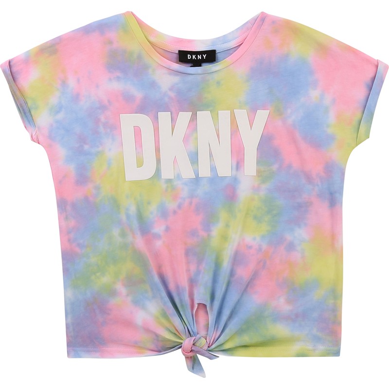 T-SHIRT dziewczęcy DKNY D35R34-Z40 kolorowy