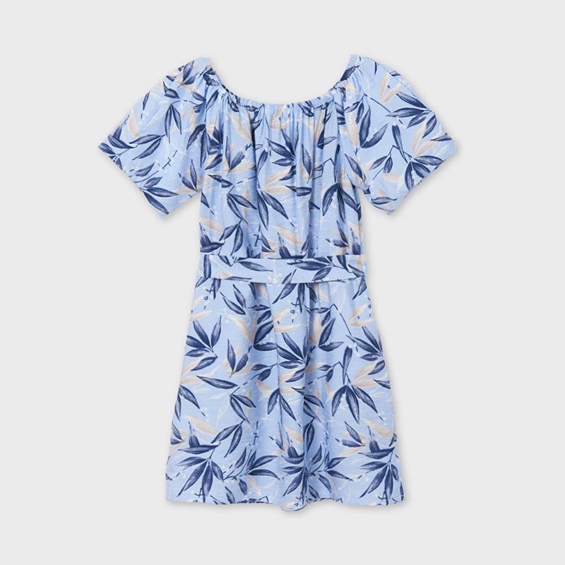 Girl's printed dress Mayoral 6922-96 Sky blue