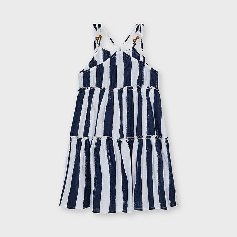 Mayoral 6947-43 Navy blue striped dress for girls