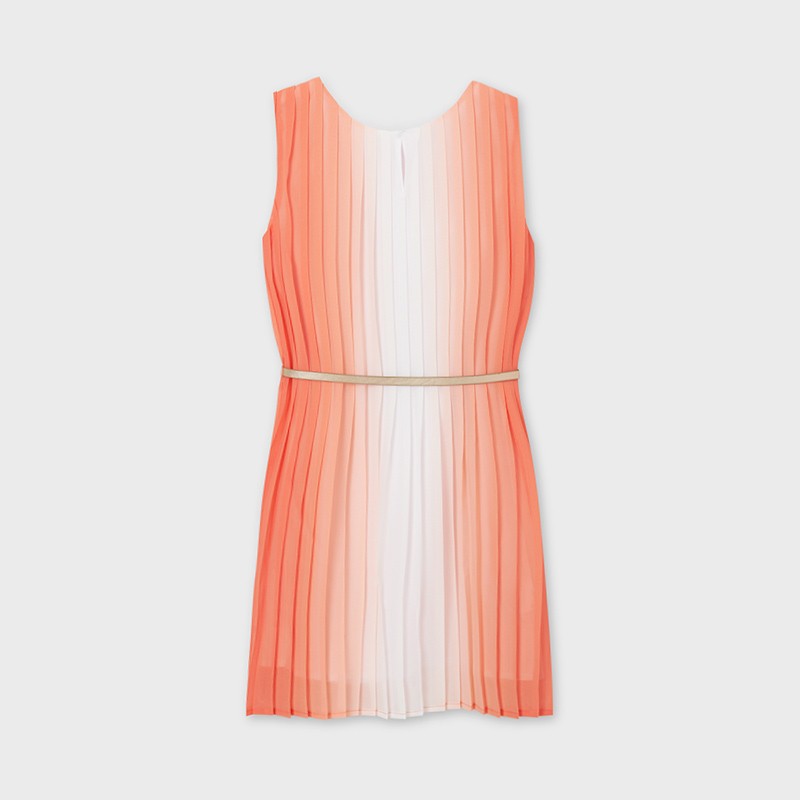 Ombre pleated dress for girls Mayoral 6942-41 Orange