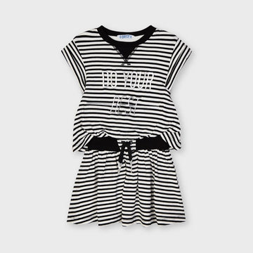 Mayoral 3966-64 Black Striped Dress for Girls