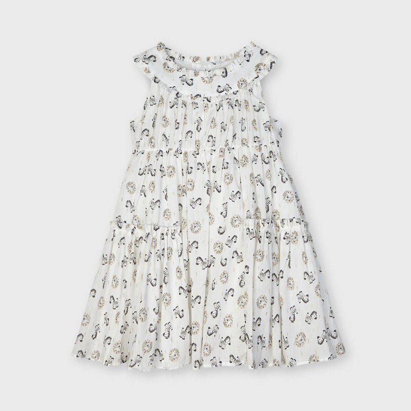 Printed dress for girls Mayoral 3943-3 Cream