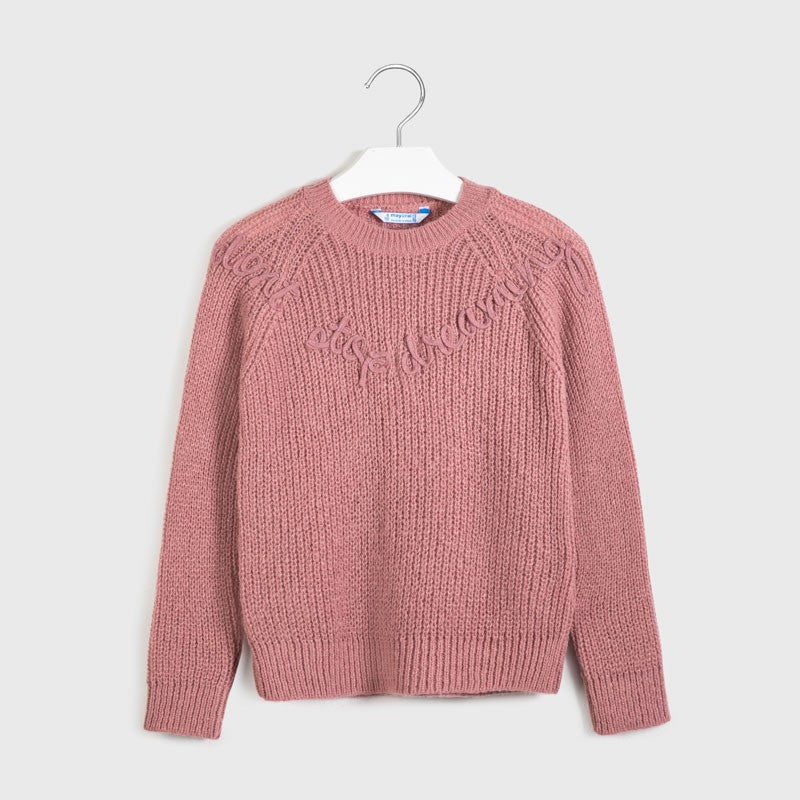 Embroidered girl's sweater Mayoral 7326-95 Pink