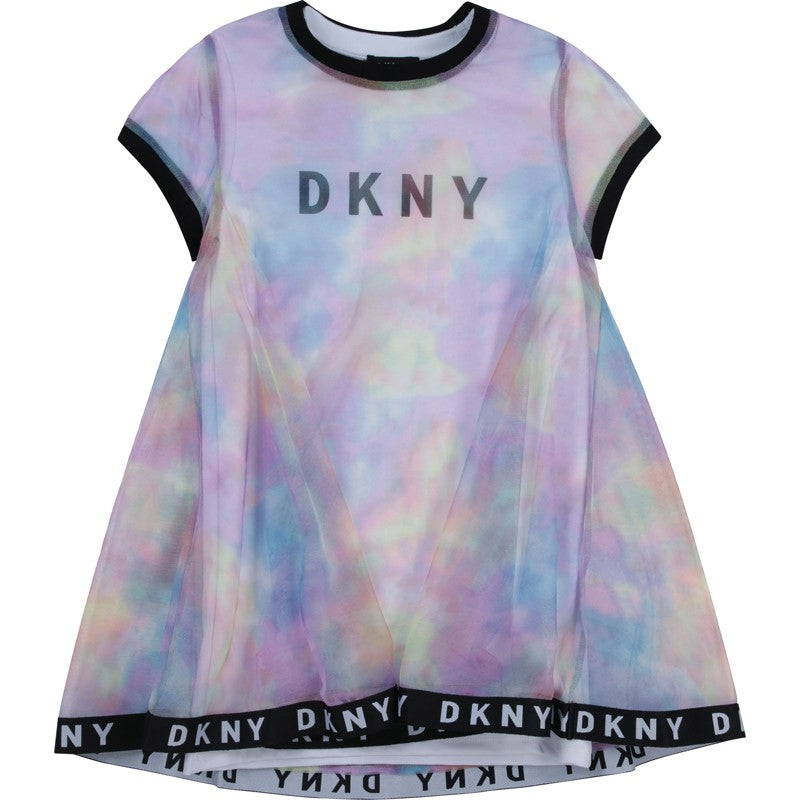 Sukienka dla dziewczynek DKNY D32785-Z40 kolor tęczowy