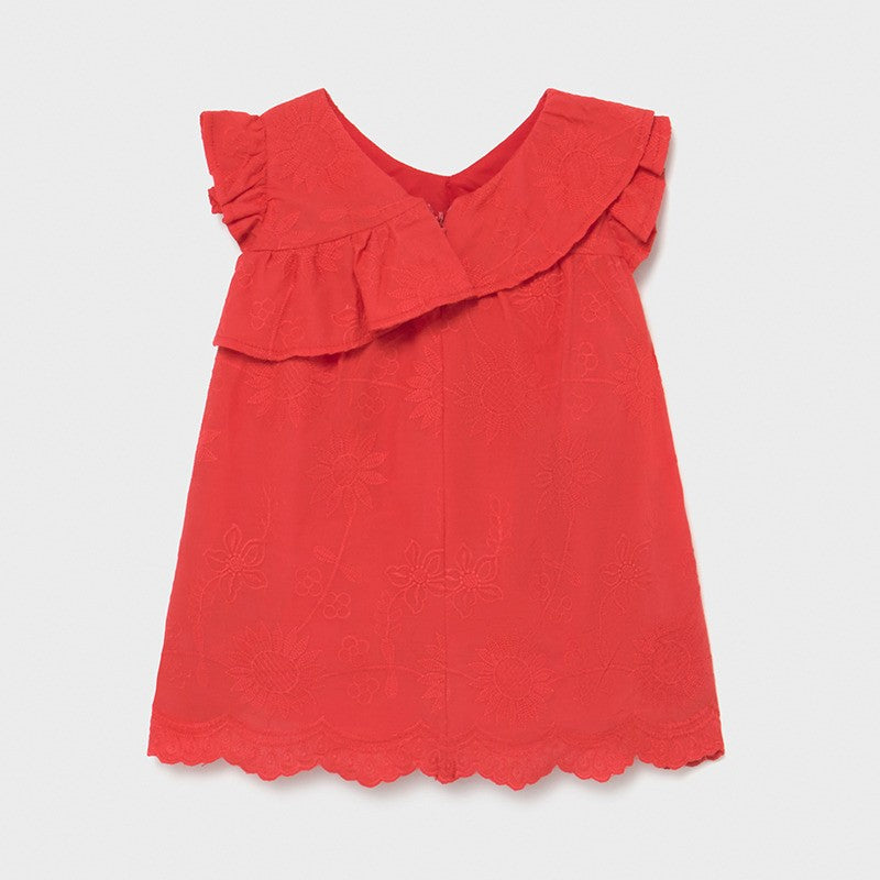 Embroidered dress for girls Mayoral 1990-34 red