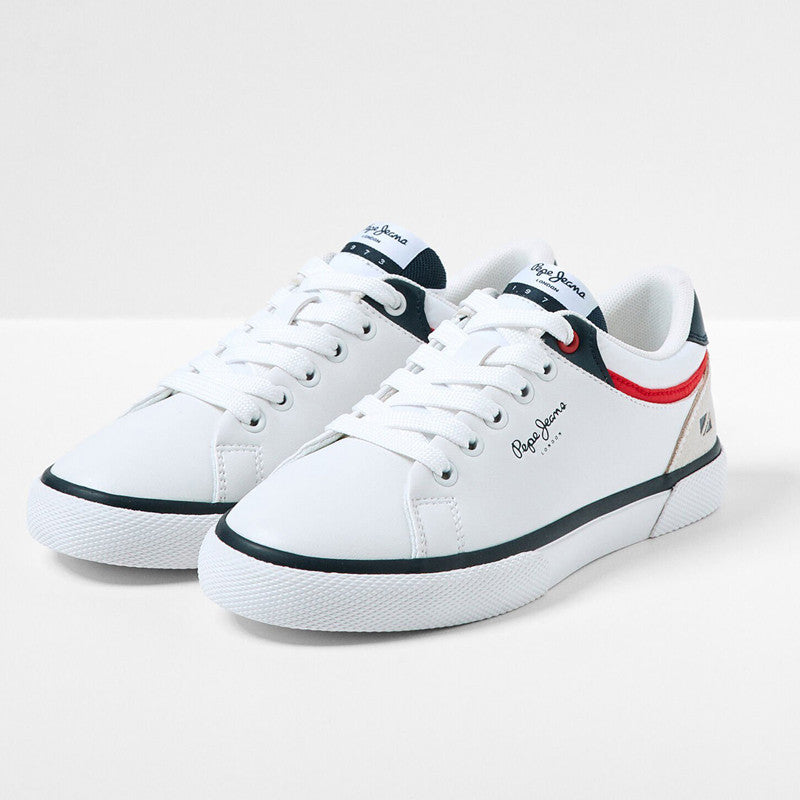 Pepe Jeans Sneakersy KENTON CLASS BOY SS22 junior boy PBS30511-800 WHITE