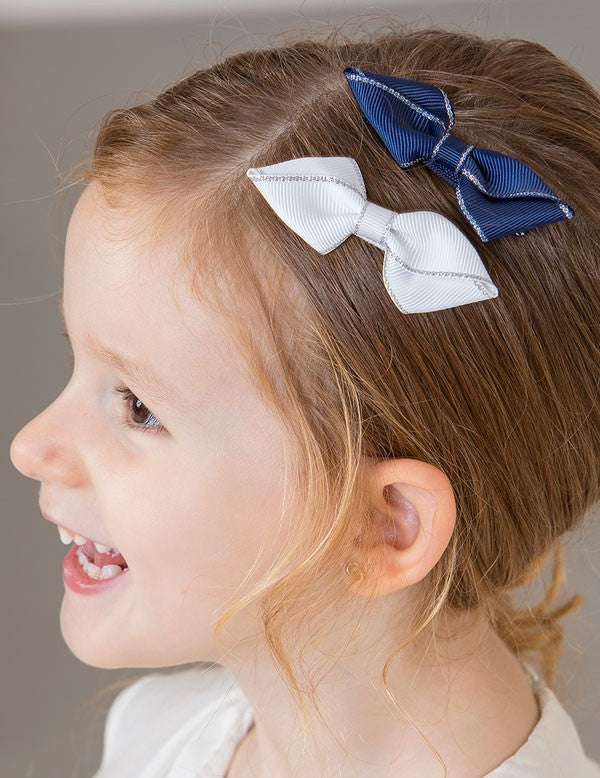 Set of two hair clips for girls Abel &amp; Lula 5414-7 White/navy blue