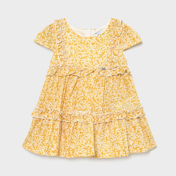 Mayoral Girl Printed Dress 1978-46 Mustard