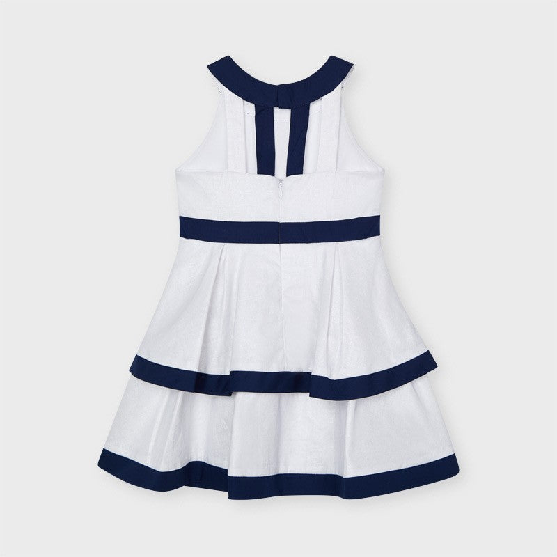 Girls' Linen Dress Mayoral 3925-11 White/Navy