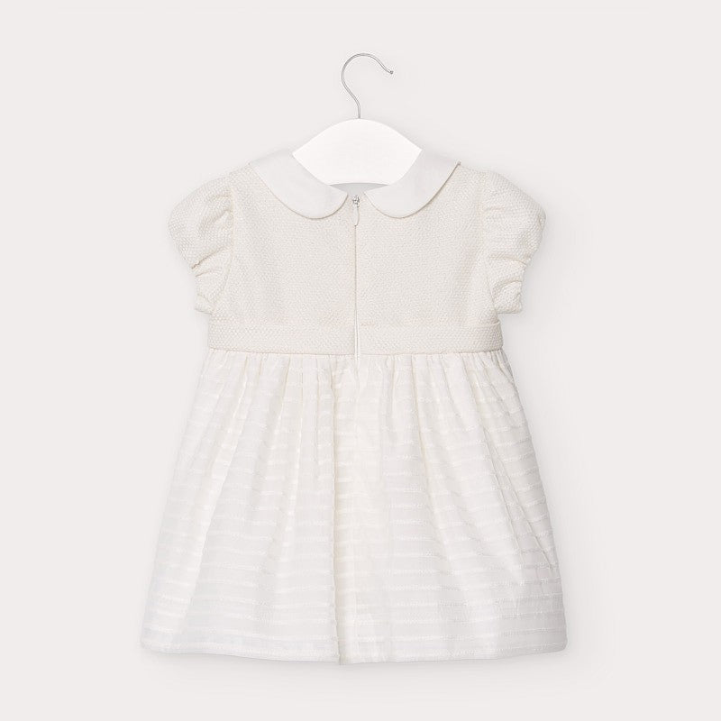 Elegant dress with a bow for girls Mayoral 2947-78 cream