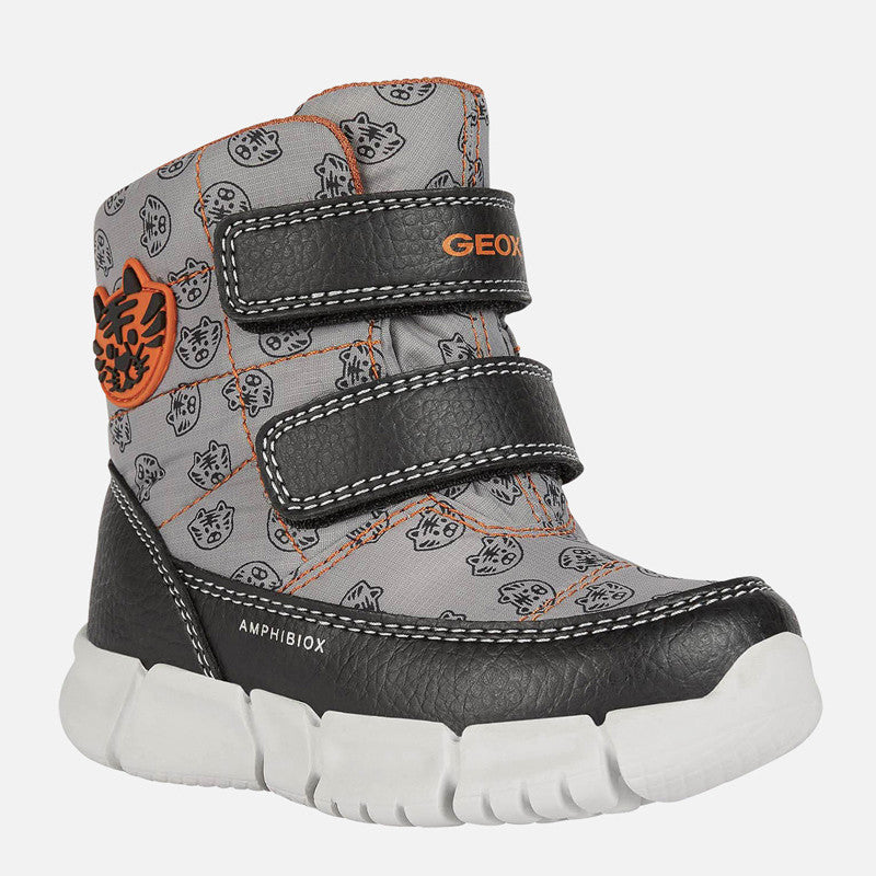 Boys' snow boots Geox B043PC-0MNBU-C0036 color gray/orange